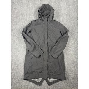 Lululemon Women’s Hooded Long Rain Jacket Black Size 10 Waterproof Windbreaker